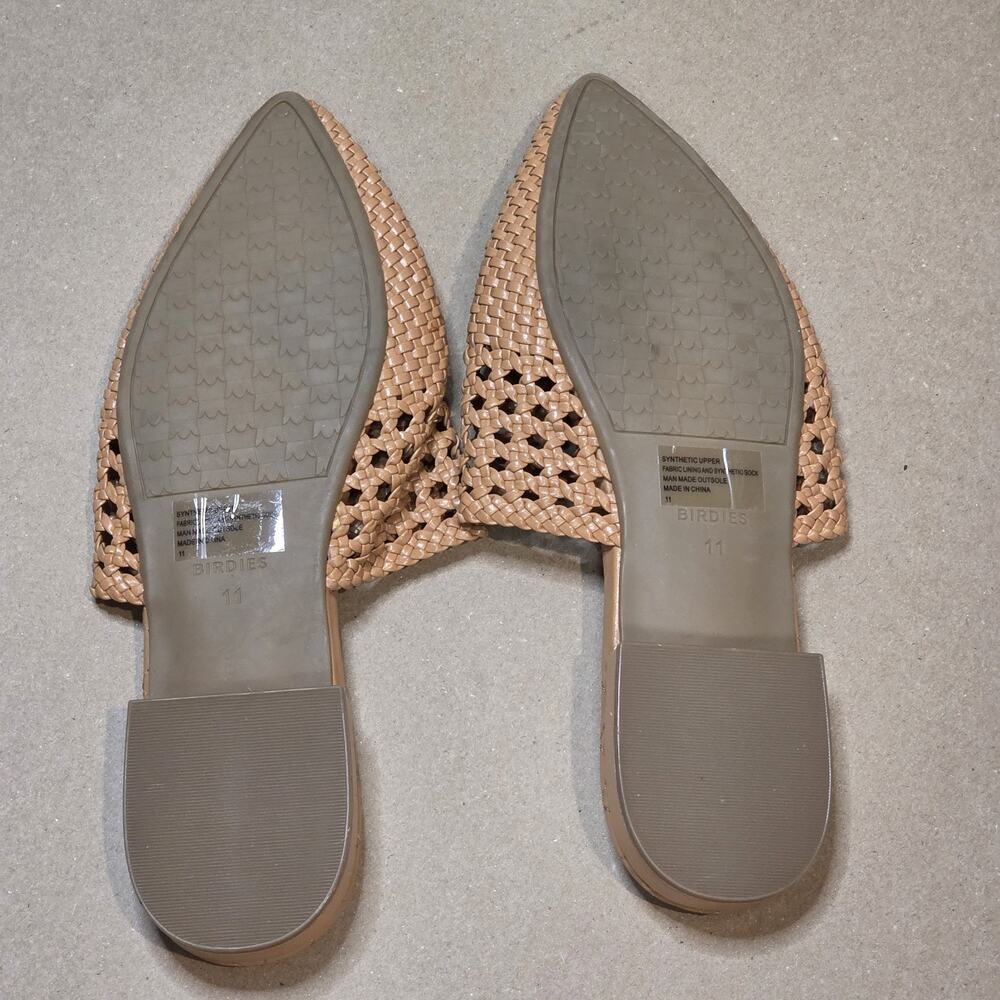 Birdies The Dove Vegan Leather Mules Flats Shoes Women's Sz 11 Tan NWOT - Picture 6 of 8